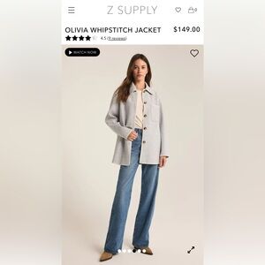 Z Supply Gray Olivia Whipstitch Jacket